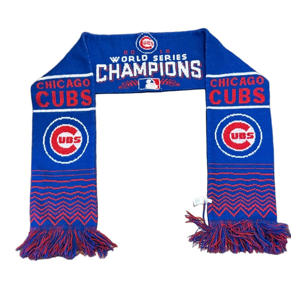 Forever Collectibles Chicago Cubs 2016 Champions Scarf with Fringe - Picture 2 of 2